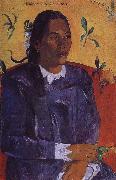 Woman holding flowers Paul Gauguin
